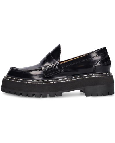 Proenza Schouler 30Mm Lug Sole Leather Loafers - Black