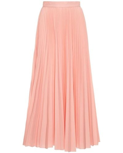 Rosie Assoulin Vezia Pleated Cotton Blend Midi Skirt - Pink
