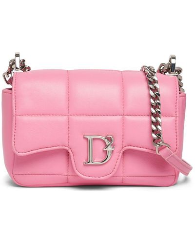 DSquared² D2 Statet Soft Leather Crossbody Bag - Pink