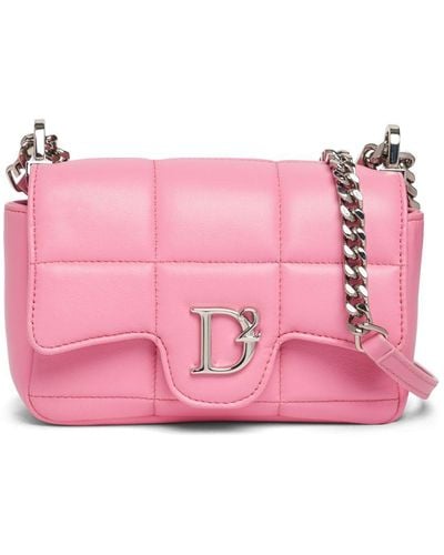 DSquared² D2 Statet Soft Leather Crossbody Bag - Pink