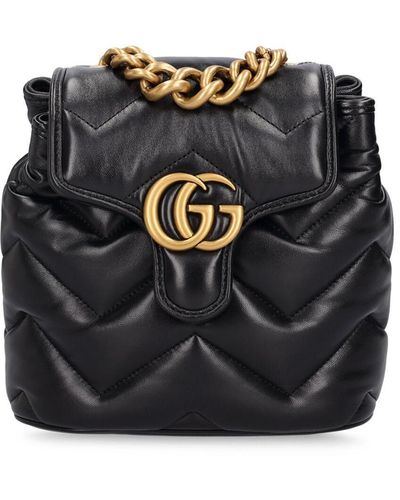 Gucci gg Marmont Leather Backpack - Black