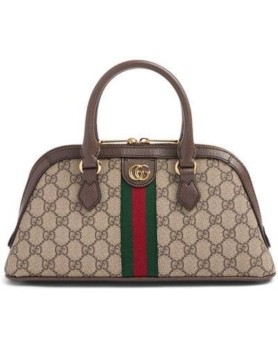 Gucci Small Ophidia Canvas Top Handle Bag - Brown