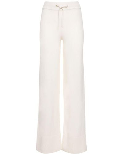 Valentino Cashmere Knit Wide Trousers - White