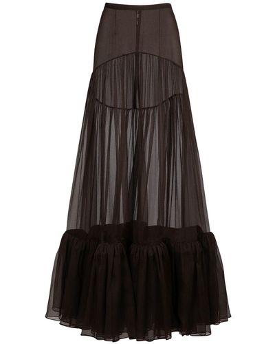 Saint Laurent Silk Skirt - Black