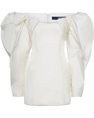 Jacquemus La Robe Taftas Mini Kleid - Weiß