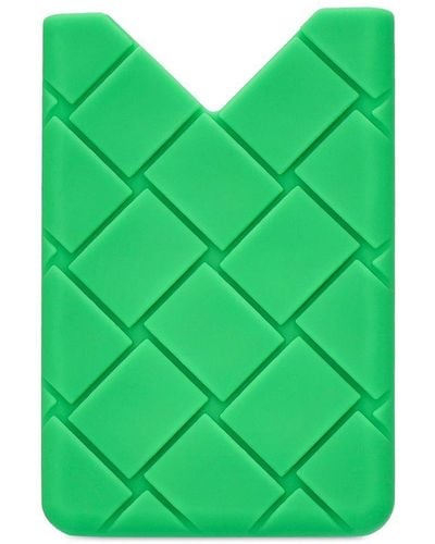 Bottega Veneta Porte-cartes En Silicone Intreccio - Vert