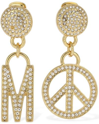 Moschino Crystal Mismatched Earrings - Metallic