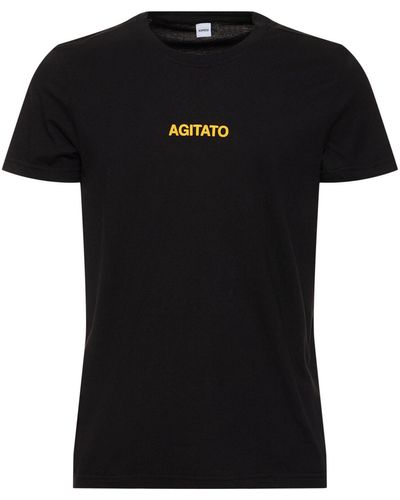 Aspesi Agitato Print Cotton Jersey T-Shirt - Black