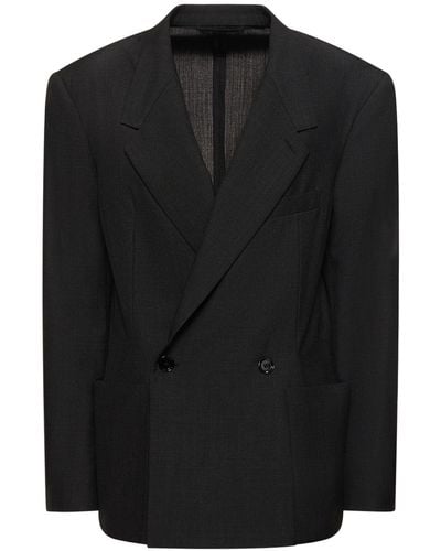 Lemaire Soft Tailored Wool Blend Jacket - Black