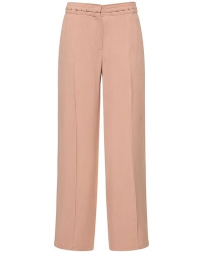 Mugler Straight baggy Trousers W / Hooks - Natural
