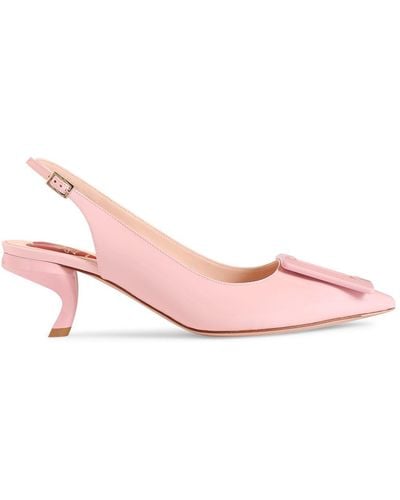 Roger Vivier 55Mm Virgule Patent Leather Court Shoes - Pink