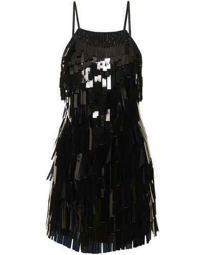 The Attico Crystal & Sequin Embellished Mini Dress - Black