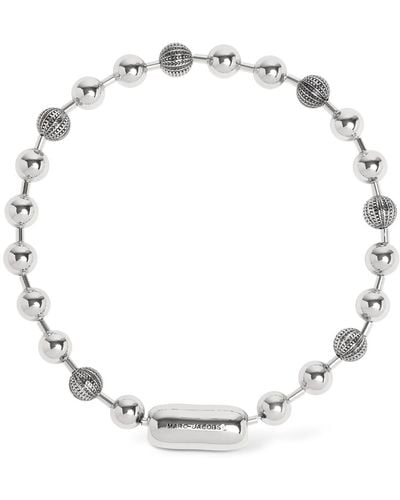 Marc Jacobs Monogram Ball Chain Collar Necklace - Metallic
