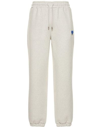 Adererror Logo Embroidery Cotton Blend Sweatpants - White