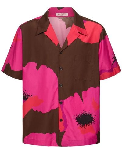 Valentino Kurzärmliges Hemd Aus Baumwolle - Pink