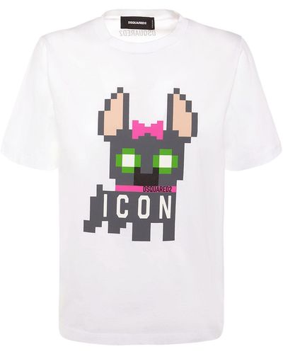 DSquared² Icon Logo Print Jersey T-Shirt - White
