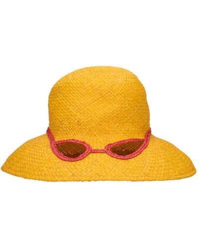 Marni Raffia Bucket Hat - Orange