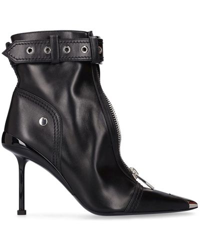 Alexander McQueen Verzierte Ankle Boots aus Leder - Schwarz