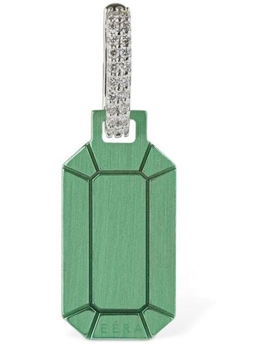 Eera Pendiente individual "tokyo" oro 18kt y diamantes - Verde