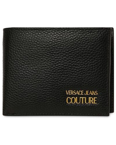 Versace Portafoglio In Pelle Con Logo - Nero