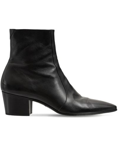 Saint Laurent Hohe Stiefel Aus Lackleder "vassili 60" - Schwarz