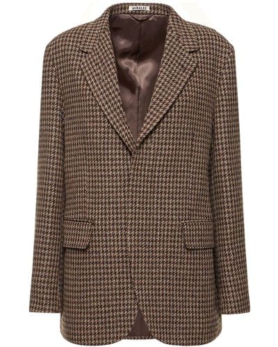 AURALEE British Wool Tweed Jacket - Brown