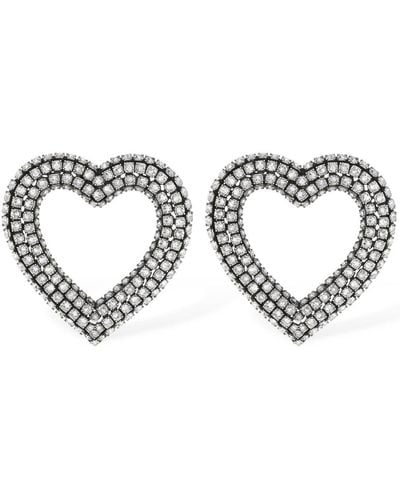 Balenciaga Orecchini Heart 2.0 con cristalli - Metallizzato