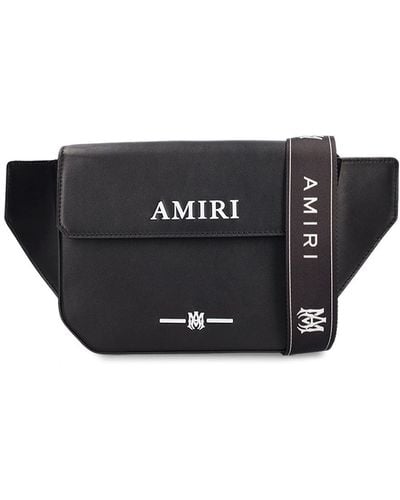 Amiri Embroidered Leather Crossbody Bag - Black