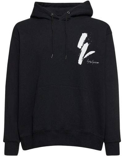 Yohji Yamamoto Sweat-shirt en coton à capuche new era - Noir