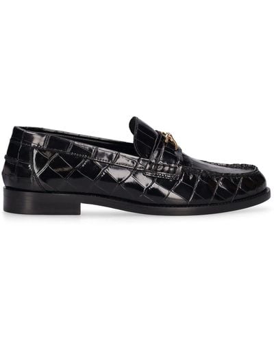 Versace 25Mm Leather Loafers - Black