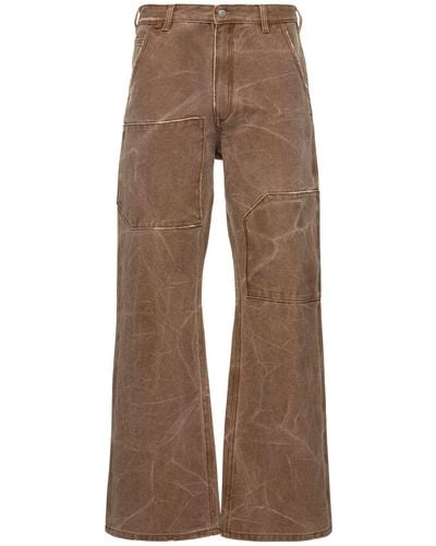 Acne Studios Cotton Canvas Straight Trousers - Brown