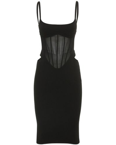 CORSET MESH MIDI DRESS