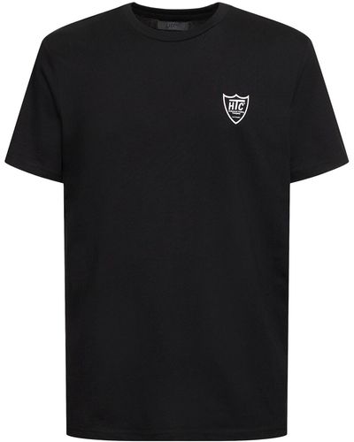HTC Small Logo Print Cotton Jersey T-shirt - Black