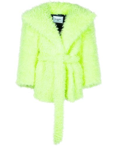 Balenciaga Teddy Faux Fur Jacket - Green