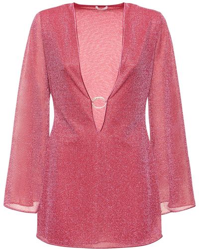 Oséree Mini-kaftan-kleid Aus Lurex "lumiere" - Pink