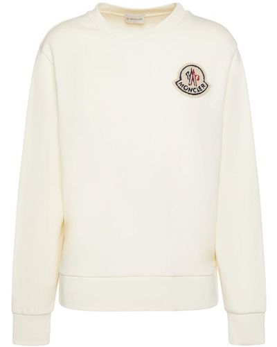 Moncler Pull molletonné blanc à écusson - Neutre