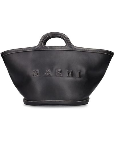 Marni Small Tropicalia Leather Top Handle Bag - Black