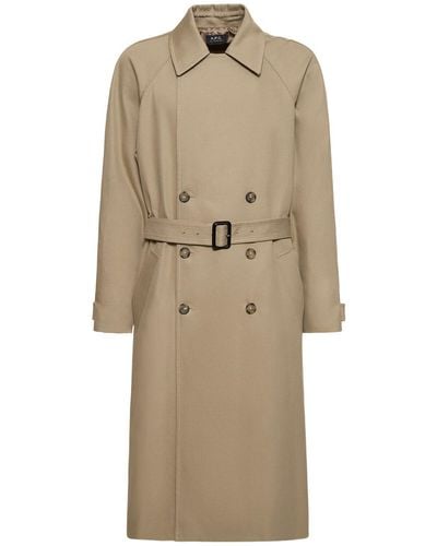 A.P.C. Cotton & Wool Trench Coat - Natural