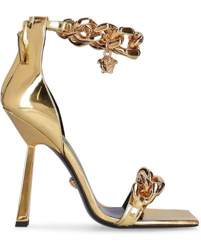 Versace Sandali in pelle metallizzata 110mm - Metallizzato