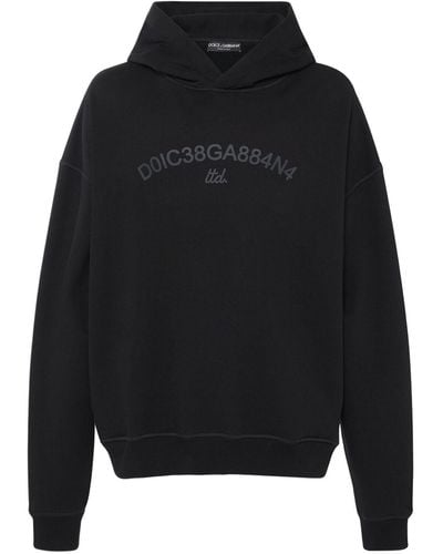 Dolce & Gabbana Logo Jersey Hoodie - Black