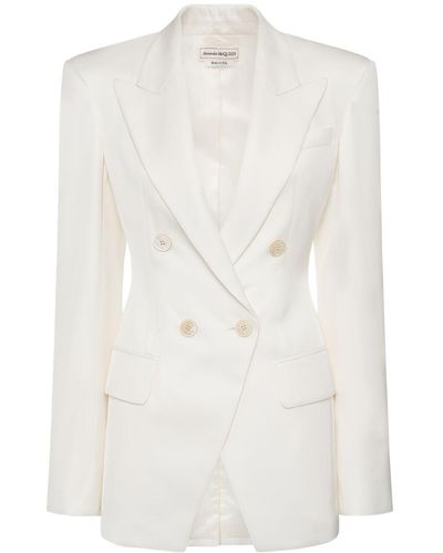 Alexander McQueen Tailored Viscose Jacket - White
