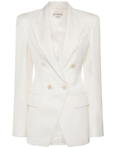 Alexander McQueen Giacca sartoriale in viscosa - Bianco