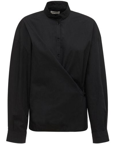 Lemaire ツイストコットンシャツ - ブラック