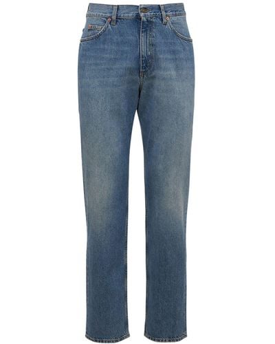 Gucci Straight Leg Cotton Denim Jeans - Blue