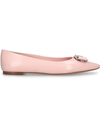 Ferragamo Zea Leather Ballerina Flats - Pink