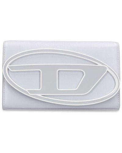 DIESEL 1Dr Leather Wallet On Chain - White