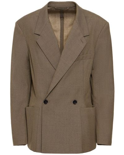 Lemaire Soft Tailored Wool Blend Jacket - Brown