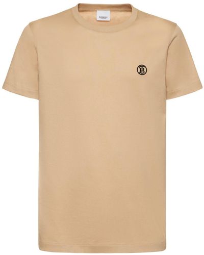 Burberry T-shirt en jersey de coton à logo parker tb - Neutre