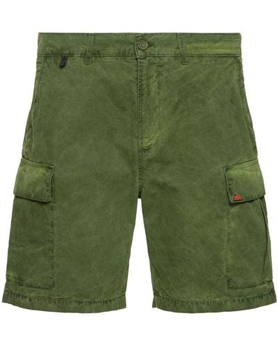 Sundek Striped Cotton Poplin Cargo Shorts - Green