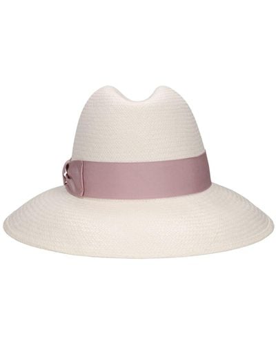 Borsalino Claudette Fine Straw Panama Hat - Pink